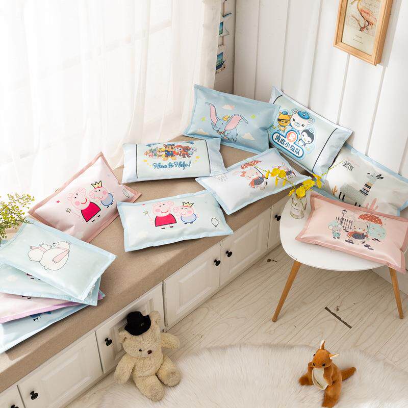 儿童凉席枕头夏季卡通印花幼儿园小孩午睡婴儿宝宝荞麦壳冰丝枕头