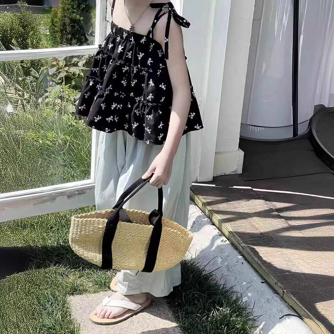 高品质~夏季小中大女童韩版薄灯笼裤宽松休闲裤洋气百搭阔腿长裤