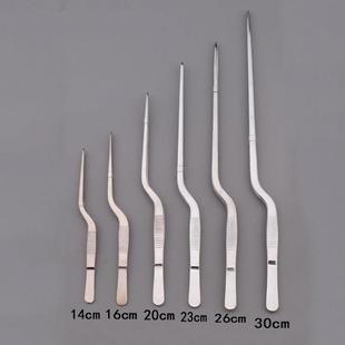 加厚枪状耳科镊子不锈钢采耳耵聍夹镊子工具弯头组培镊14cm-30cm