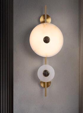 中山工厂直销全铜云石壁灯新中式客厅电视背景墙灯现代轻奢禅意茶