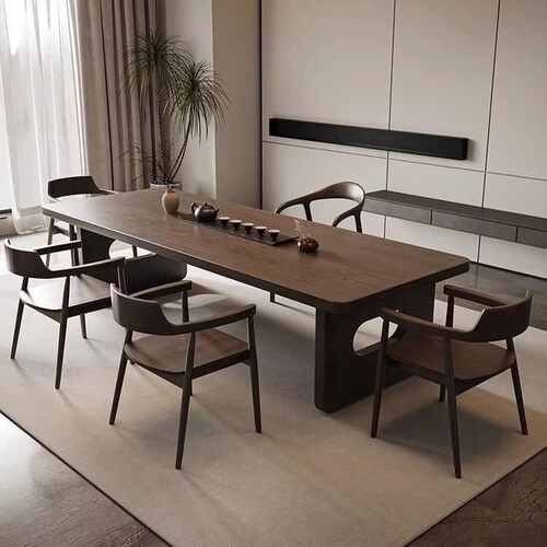 中式大板实木桌椅茶桌组合现代简约家用原木客厅泡茶办公室茶台