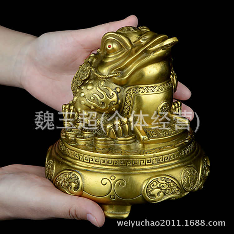 厂家直销纯铜金蟾聚宝盆摆件家居饰品店铺开业礼品工艺品