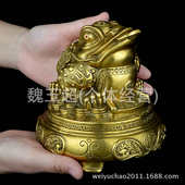 店铺摆件聚宝盆工艺品家居饰品金厂家直销开业蟾礼品纯铜