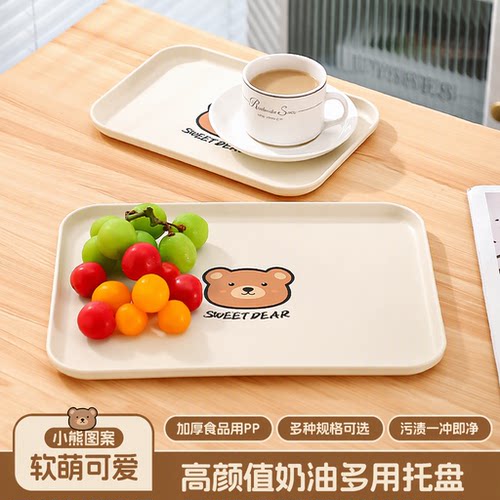 餐用托盘长方形食品级茶杯收纳盘