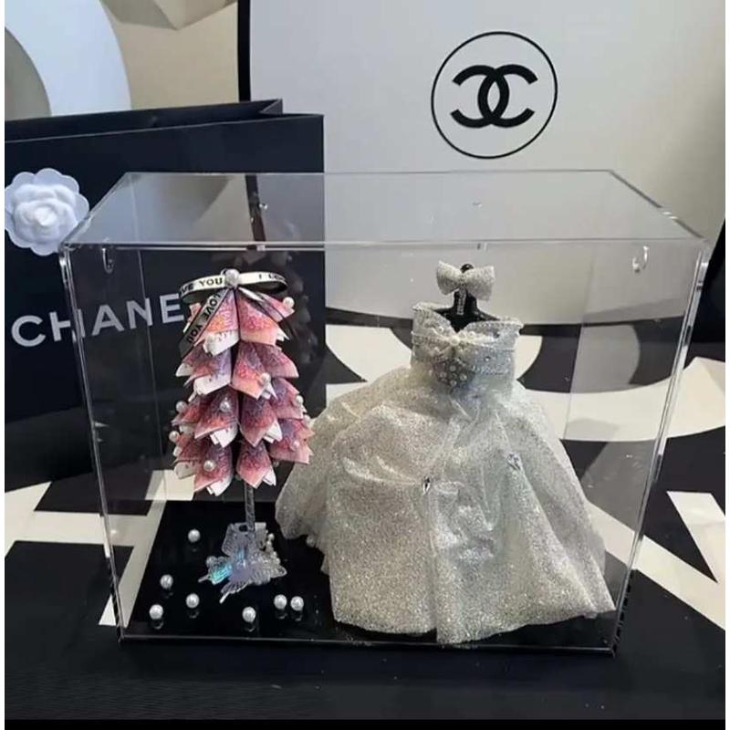 diy有钱花婚纱款圣诞树玫瑰花材料包结婚情人节摆件送女友闺蜜