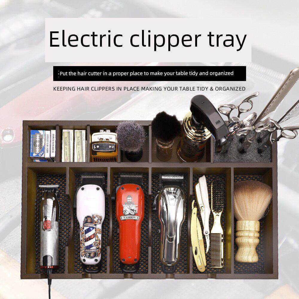 美发工具收纳箱发廊发型师桌面化妆梳子电动剪刀夹子防滑垫收纳架