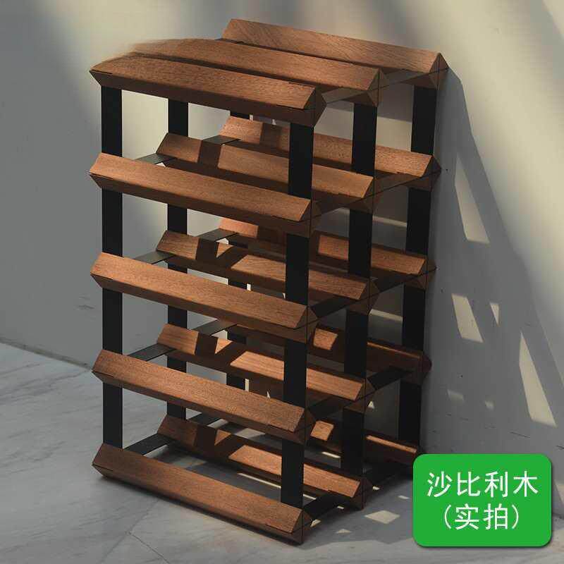 F87567J8红酒酒架摆件轻木奢家用物实酒酒瓶置架格子托架红柜酒瓶