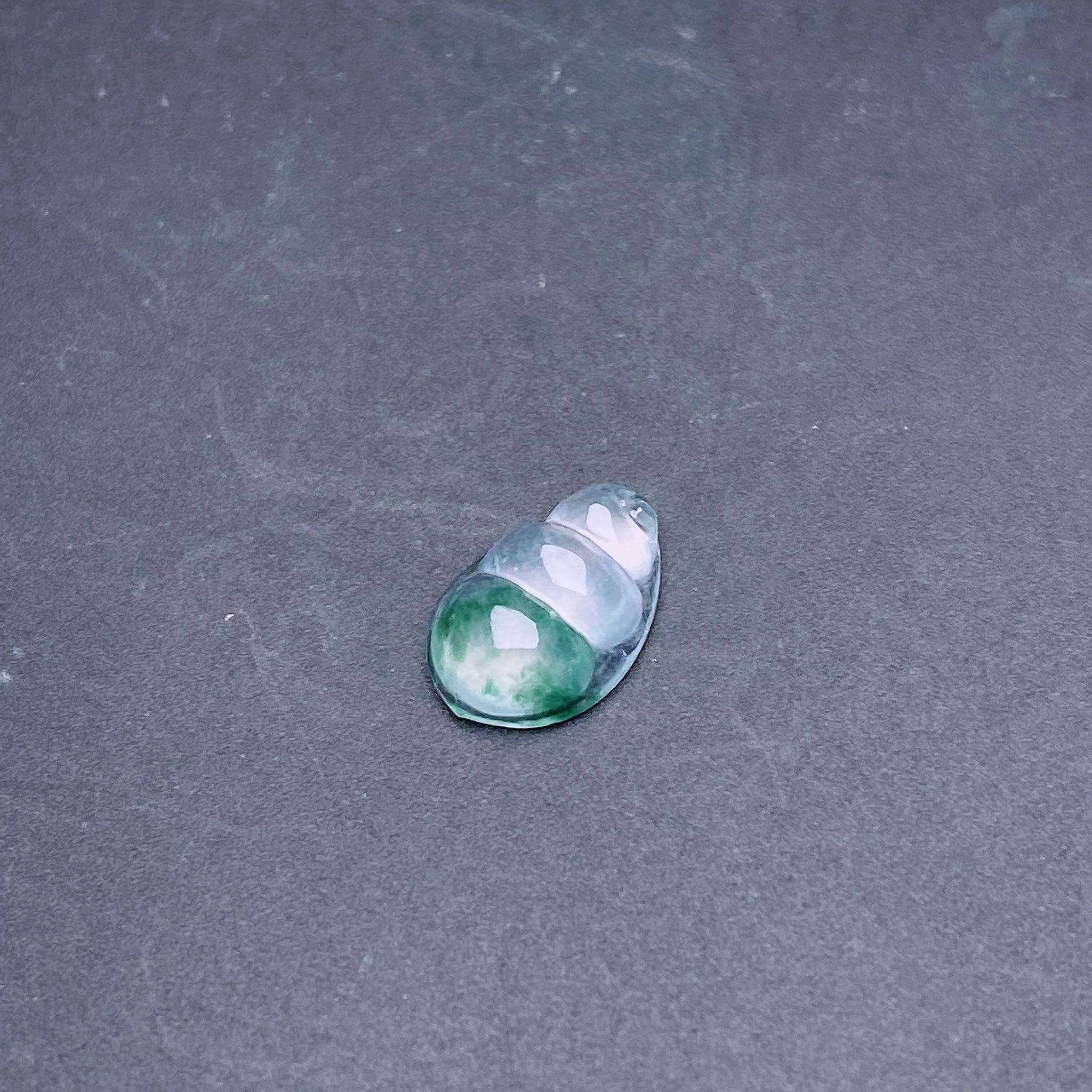 缅甸天然翡翠a货高冰飘花福豆裸石fxj,尺寸:11.2-7.8-3.5mm