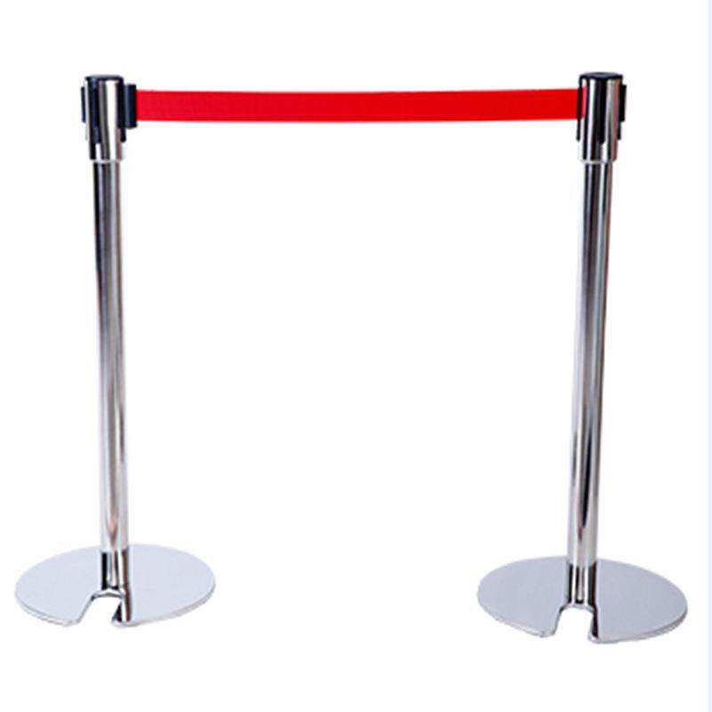 1M线可叠式隔离带伸缩带栏护栏U铸铁底座U型可叠式栏杆座不锈钢图片