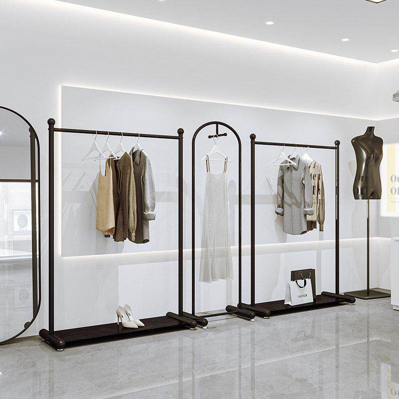 服装店展示架铁艺黑色落地挂衣架网红专用高端衣服架子女装店货架