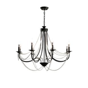 奢华蜡烛吊灯法式 房间灯具 客厅主灯中古珍珠餐厅卧室灯衣帽间美式