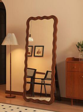 中古全身镜落地镜家用网红复古穿衣镜壁挂式高变形挂墙大镜子