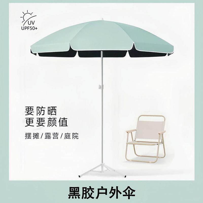 黑胶遮阳伞户外庭院伞太阳伞大号摆摊专用雨伞沙滩长柄伞广告定制