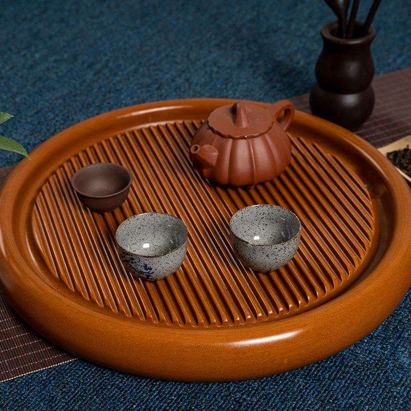厂家供应德国电木茶盘简约圆形干泡盘家用电木排水式托盘多种规格