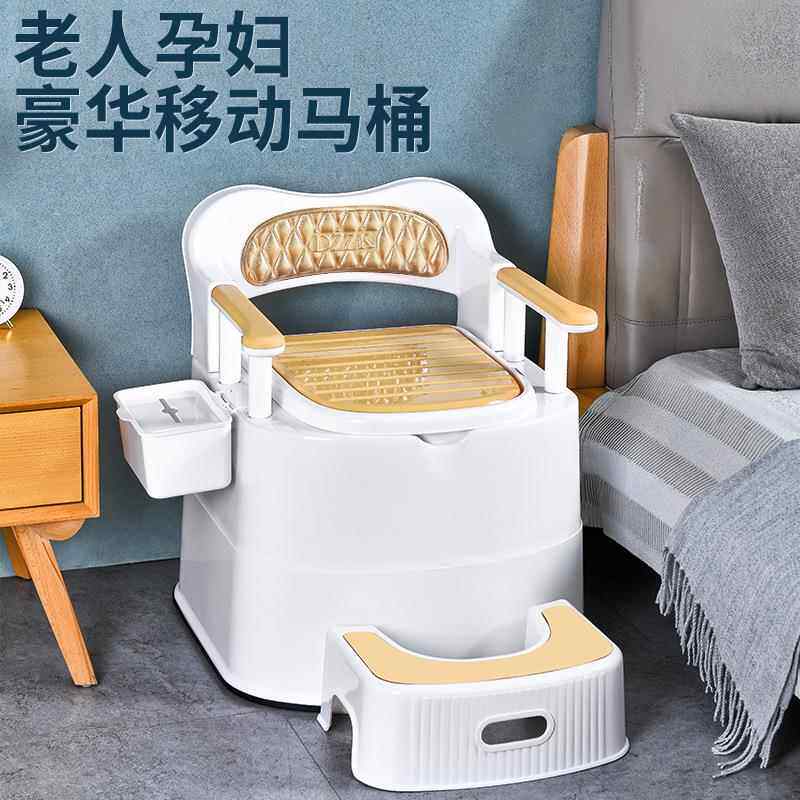 老人坐便器加高家用室内可移运孕妇坐厕椅带扶手两用马桶儿童尿桶