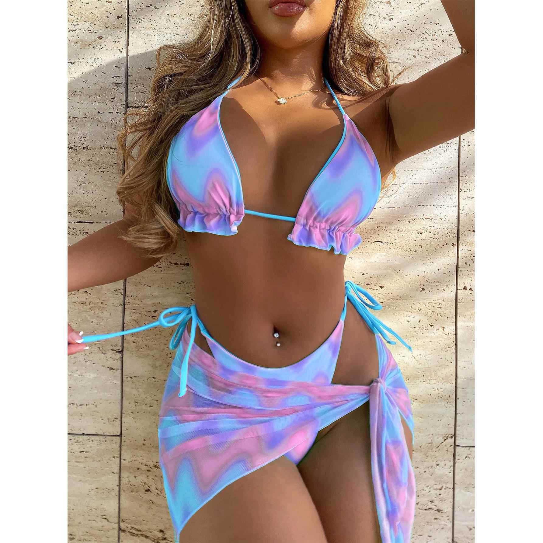 two-piece swimsuit bikini womens explosive swimsuit Tie-dye