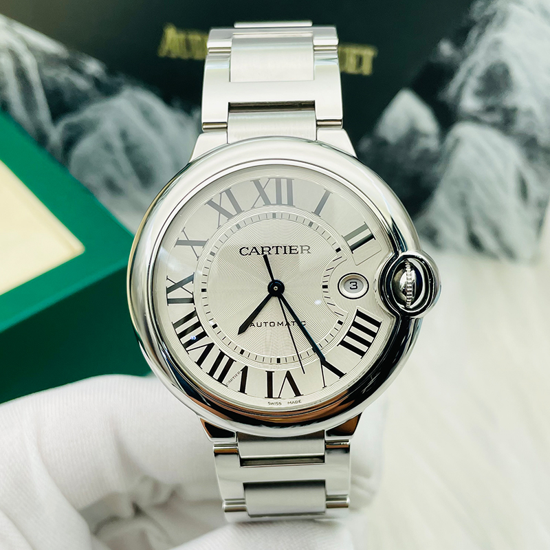 新款机芯98新 卡地亚蓝气球系列钢自动机械手表42MM男表W69012Z4