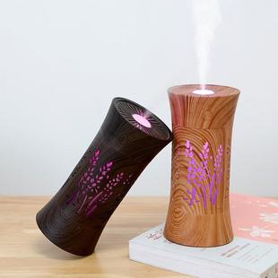 新款F11木纹镂空杯小蛮腰七彩夜灯加湿器便携式三合一.迷你加湿器