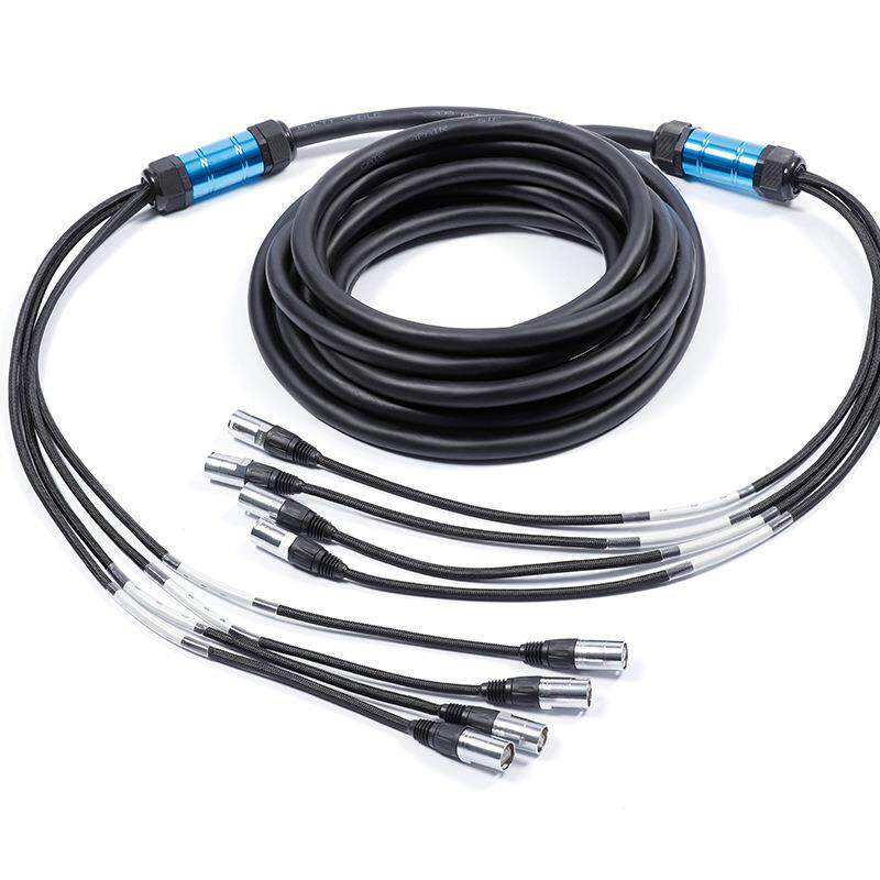 4路Cat6带屏蔽网线 RJ45跳线以太网蛇形演出舞台音视频网络控制线