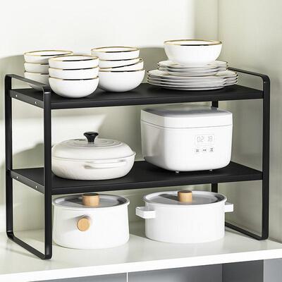 厨房置物架台面整体橱柜隔板分层架桌面小型架子碗碟柜内灶台调料