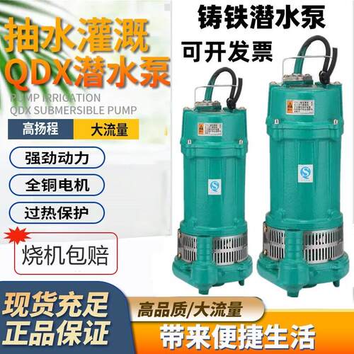潜水泵220v高扬程大流量水井水塔农用灌溉纯铜电机家用小型抽水泵