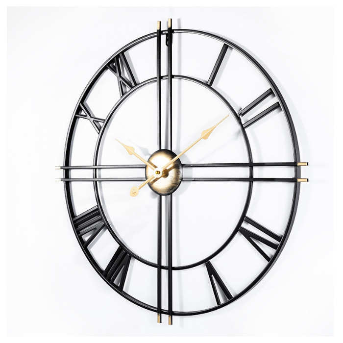 热卖复古简约时钟客厅挂钟北欧风格 铁艺静音钟表厂家批发