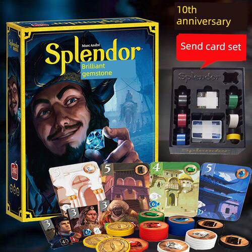 正版璀璨宝石十周年桌游卡牌Splendor商人2-4经典聚会游戏送牌套