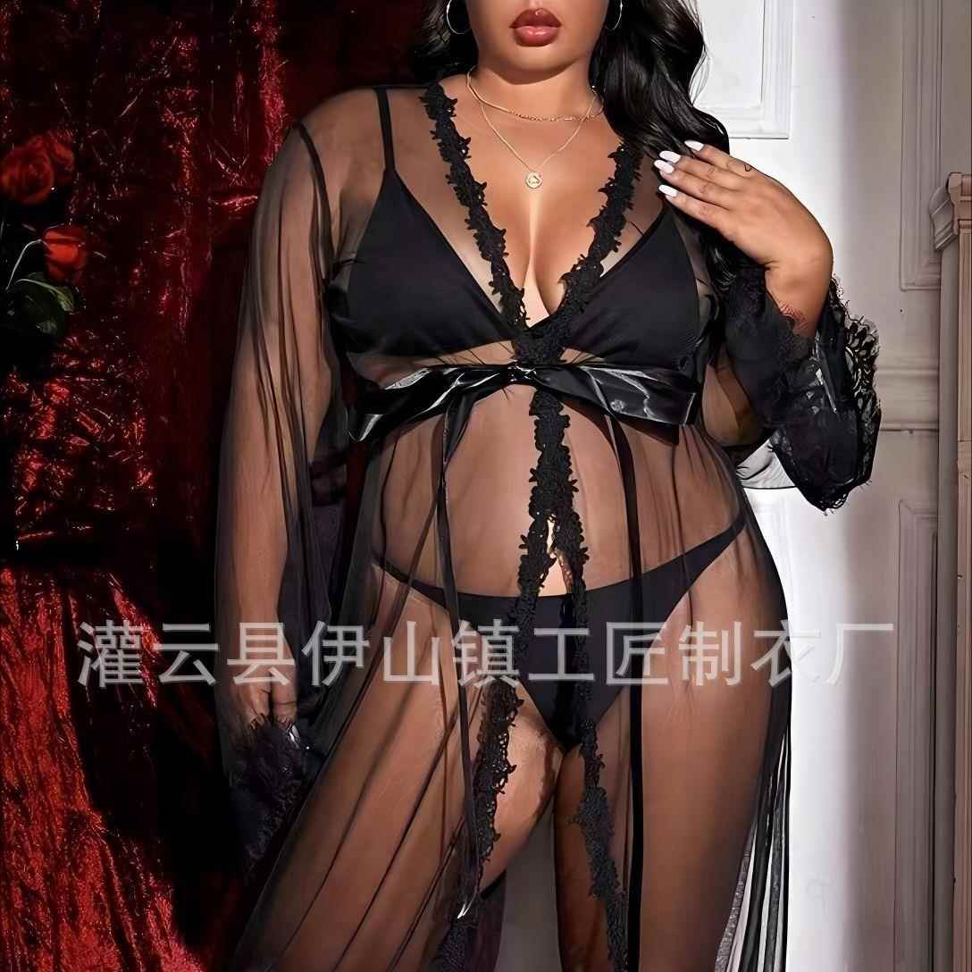 sexy gown lace party robes robe babydoll fur nightgrown
