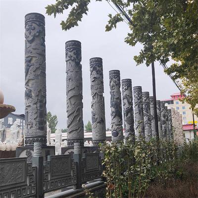 广场景区盘龙柱景区石雕雕刻盘龙柱石雕文化柱石柱子青石龙柱