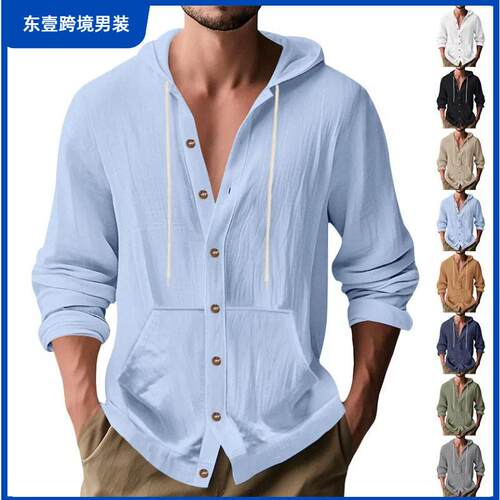 Men Color Linen Shirt Regular Casual Lightweight Breathable