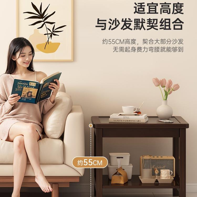 沙发边几客厅家用实木小方桌正方形简约现代小户型阳台休闲小茶几