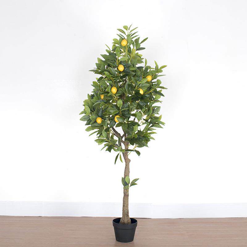 仿真室内植物带果带盆柠檬树 家居装饰绿植盆栽仿真柠檬树橘树