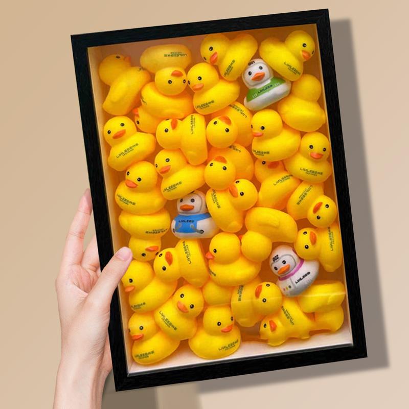 适用林里邻里linlee鸭子收纳盒鸭鸭相框展示框中空画 画框桌面装