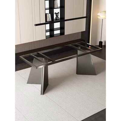 轻奢桌腿支架奢石桌子腿不锈钢餐台脚岩板茶桌底座大理石办垒德株