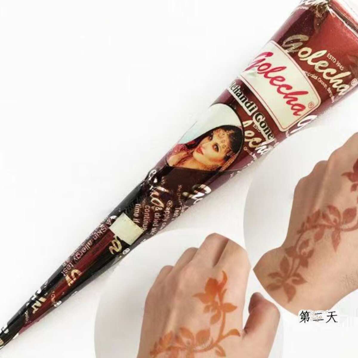 沃印度膏曼防水瑕雯纹身模板手绘海golecha遮娜半膏雀斑纹身