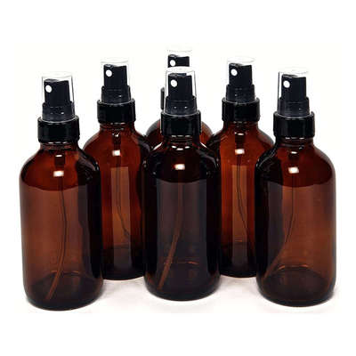 6个装120ml棕色避光玻璃喷雾瓶香水精油细雾喷瓶酒精喷壶分装瓶