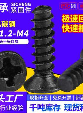 m1.2/M2/3/~M4镀黑KB十字槽沉头平尾自攻螺丝平头自攻螺丝钉大全