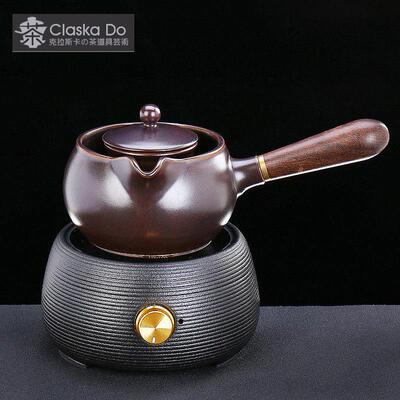 Claska Do侧把陶瓷煮茶壶黑茶烧茶壶功夫黑晶炉煮茶器普洱泡茶器