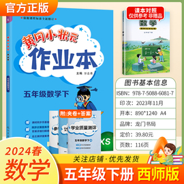 2024春黄冈小状元作业本五年级下册数学西师版教材同步练习册黄岗小壮元同步训练黄刚小学生5年级下学期练习题龙门书局教辅资料书