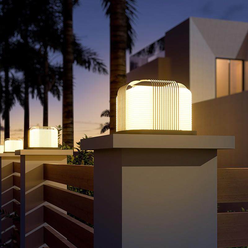 太阳能柱头灯不锈钢户外防水庭院灯花园墙头灯别墅围墙灯ledled灯