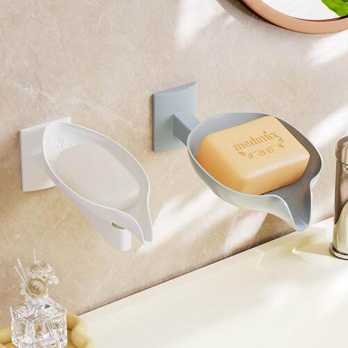Rotatable Leaf-Shaped Soap Box, Wall-Mounted without Drillin
