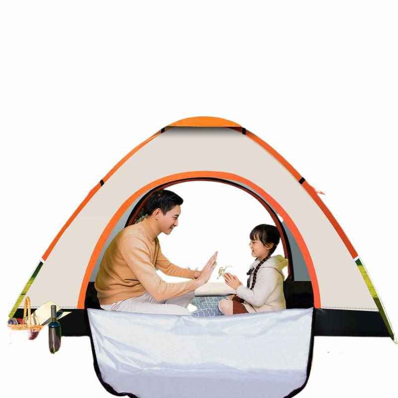 户外安装单双蓬防晒折叠帐篷便免人s野外防雨2帐篷露营账加厚009-