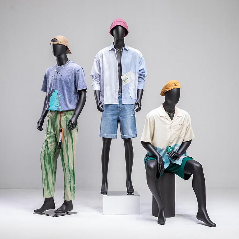 男模特道具全身服装店橱窗模特展示架高档人台哑黑模特假人全身