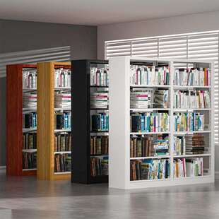 钢制书架图书馆学校书店阅览室单双面资料架档案架图书柜铁制书架