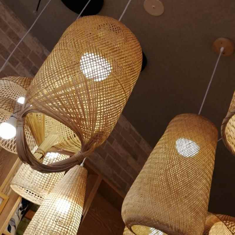 创意个性火锅店吊灯民宿茶楼竹灯新中式竹藤民宿酒店装饰编织吊灯