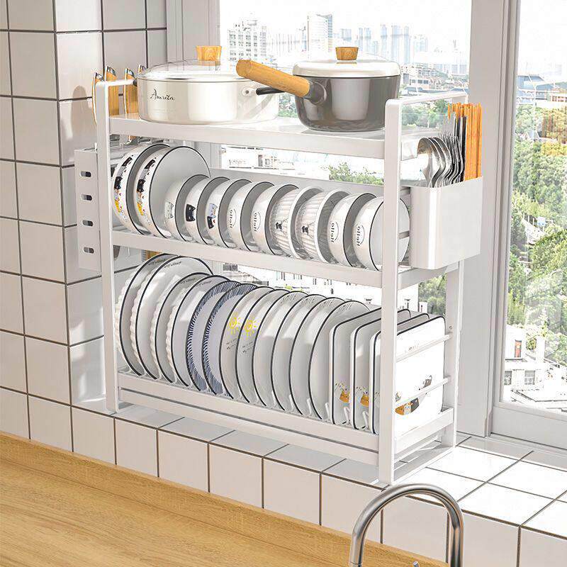 碗架沥水架多功能厨房置物架碗碟小型台式水槽收纳架子免安装家用