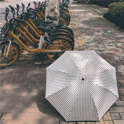 全自动雨伞黑胶日系简约男女三折叠晴雨伞两用防晒抗UV遮阳伞
