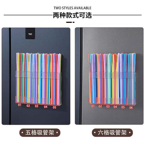 亚克力吸管架盒明吸管架展示盒防尘收纳纳架5格透6格收壁挂橱柜架