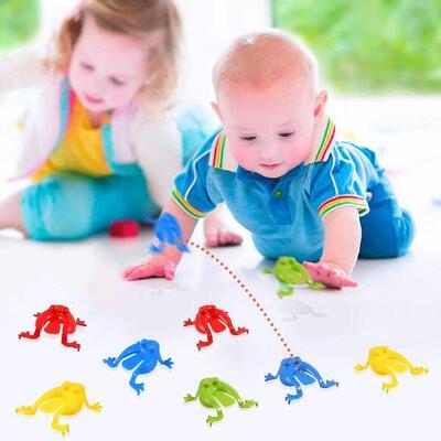 Frog Jumping Toy Push Game Frogs Toys Kit with Bucket for