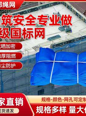 A级国标安全网涤纶防爬网建筑安全网阻燃密目网工地立网密目